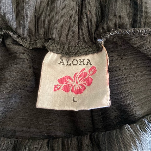 5/$15 Aloha Maui Sheer Black Striped Coverup Shorts Large - Picture 4 of 9